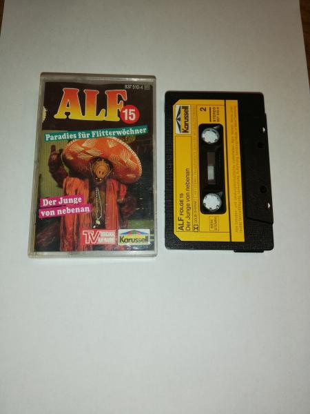 Alf Folge 15 Paradies für Flitterwöchner/ Der Junge von nebenan Schwarz mit Gelben Aufkleber 837 510-4 Karussell(Innencover beschrieben)